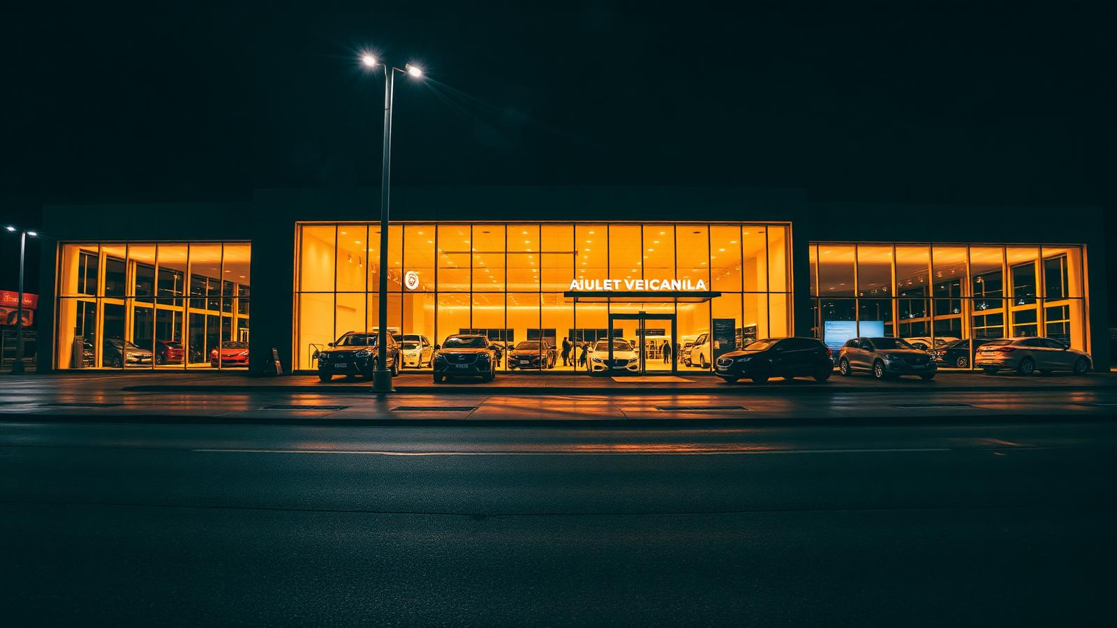 White Allen Volkswagen in Dayton, Ohio at dusk